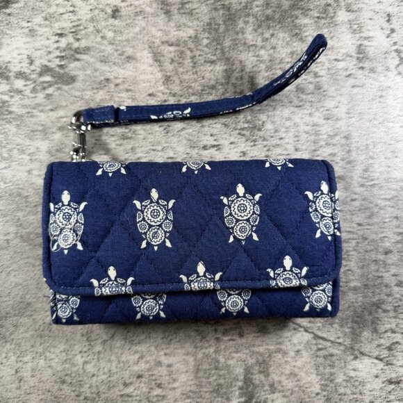 Vera Bradley Handbags - VERA BRADLEY All in One Wristlet Crossbody Wallet Sea Turtles Navy